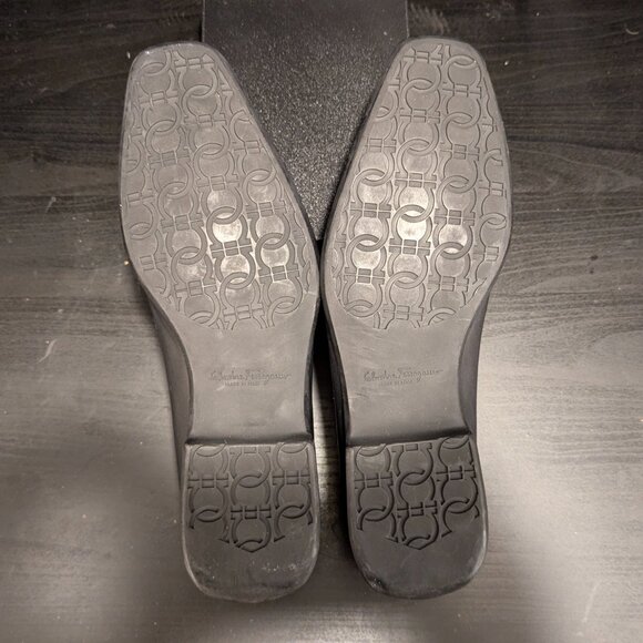 Salvatore Ferragamo Black Leather Gancini Bit Loafers, Size 11D No Box main image 14